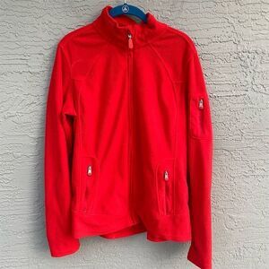 Reel Legends Women's Red Fleece Jacket Size L Full Zip Casual Long Sleeve